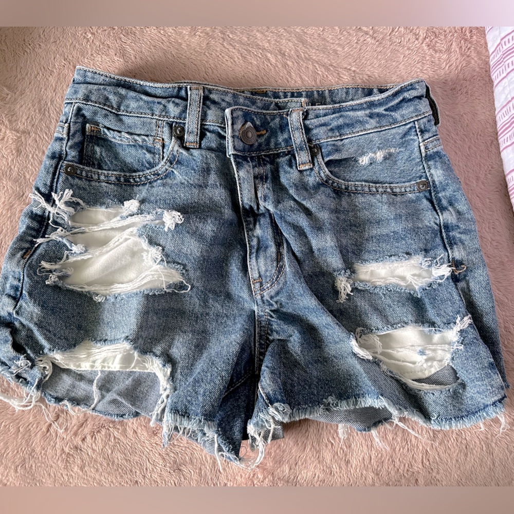 AE distressed jean shorts